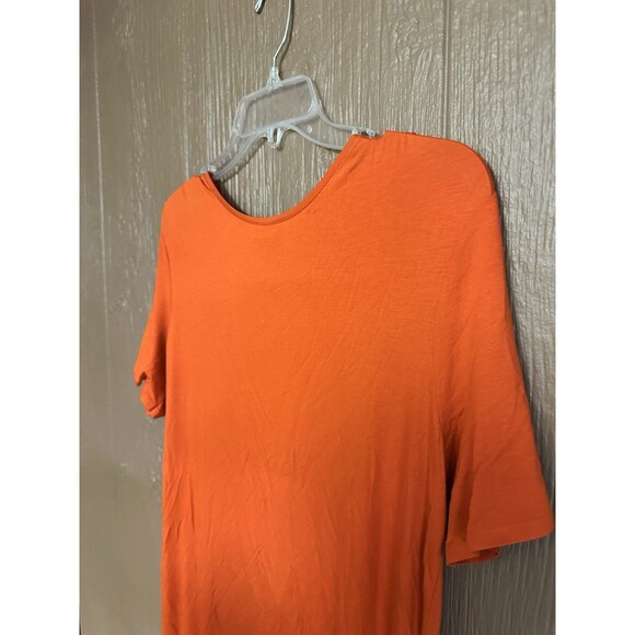 Lascoste TShirt Dress Orange Closed Slit Crewneck Flowy Golf Outdoor Size 34 (2) - Picture 3 of 7